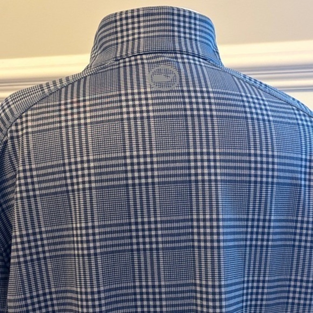 Vineyard Vines Jim Nantz Mens Grey Plaid 1/4 Zip Golf Pullover Sweater Large - Picture 3 of 6